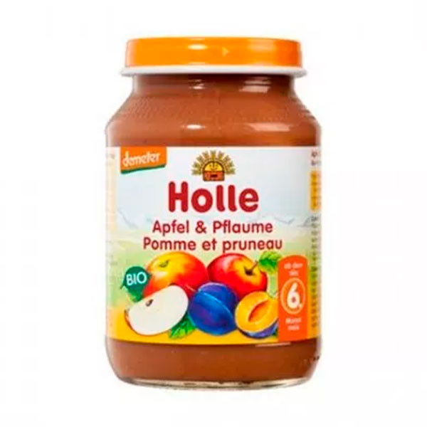 Holle Bio Boião Puré Maçã Ameixa +6m 190g