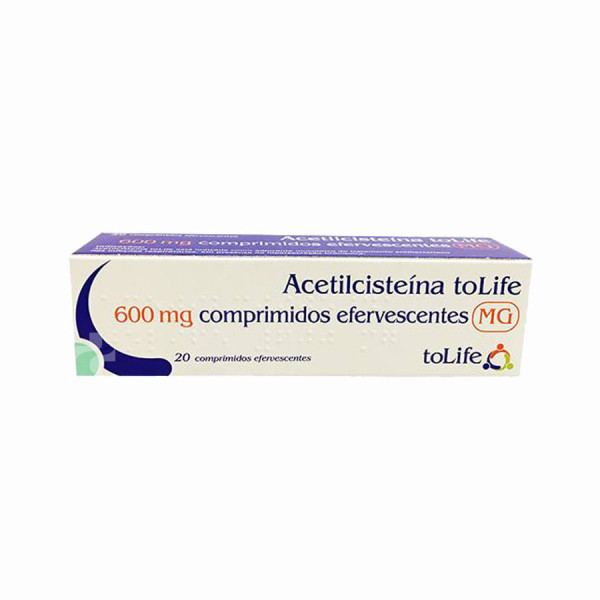 Acetilcisteína Liboran MG, 600 mg Recipiente para comprimidos 20 Unidade(s) Comp eferv
