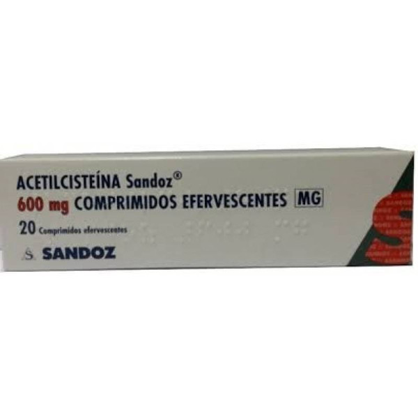 Acetilcisteína Sandoz MG, 600 mg x 20 comp eferv