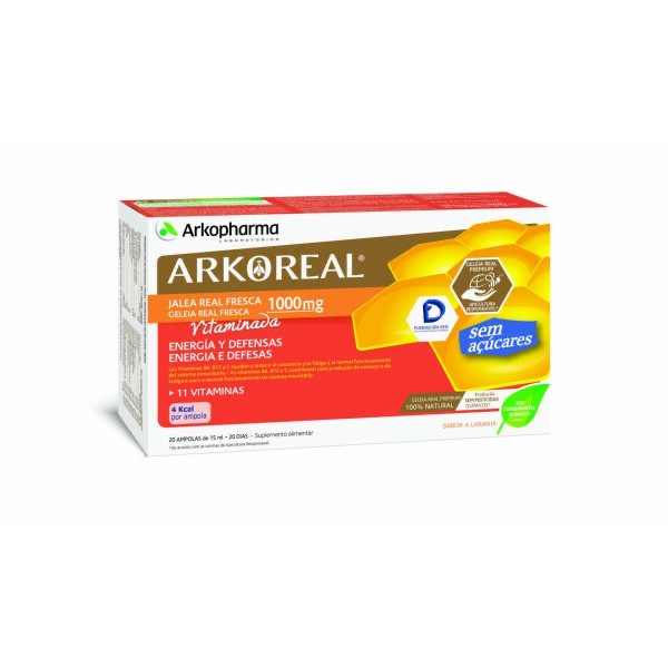 Arkoreal Geleia Vitaminada Ampolas Laranja Sem Açucar x20 Ampolas Bebíveis