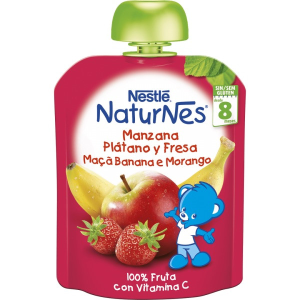 Nestlé Pacotinhos Maçã Banana e Morango +8M 90g