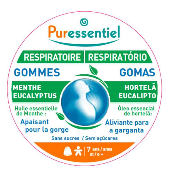 Puressentiel Respiratório Goma Calmante Hortelã/Eucalipto 45g