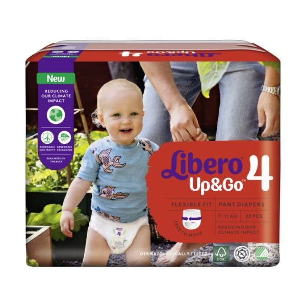 Libero Up Go Fraldas Cueca Tamanho 4 7-11Kg x24