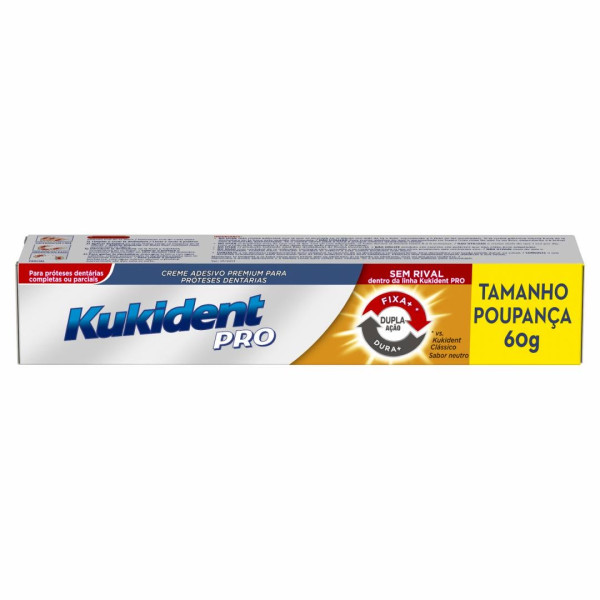 Kukident Pro Creme Dupla Ação Prótese 60g