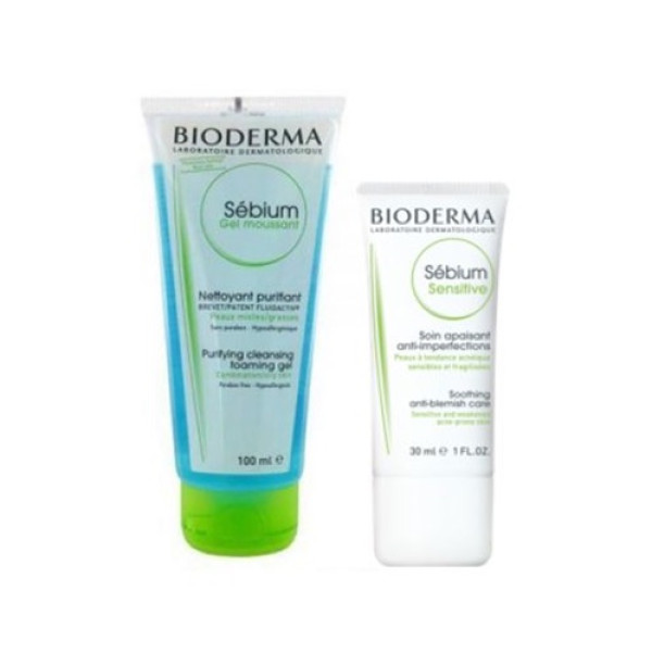 Bioderma Sébium Sensitive 30ml + Sébium Gel Moussant 100ml