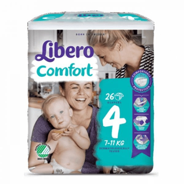 Libero Comfort Fraldas Tamanho 4 7-11kg x26