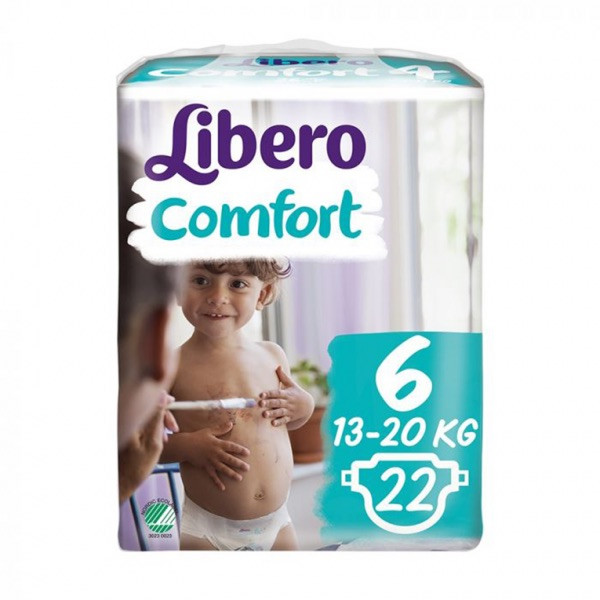 Libero Comfort Fraldas Tamanho 6 13-20kg x22