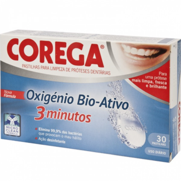 Corega Bio Activo Pastilhas Prótese x30