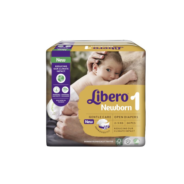 Libero Newborn Fraldas Tamanho 1 2-5Kg x24