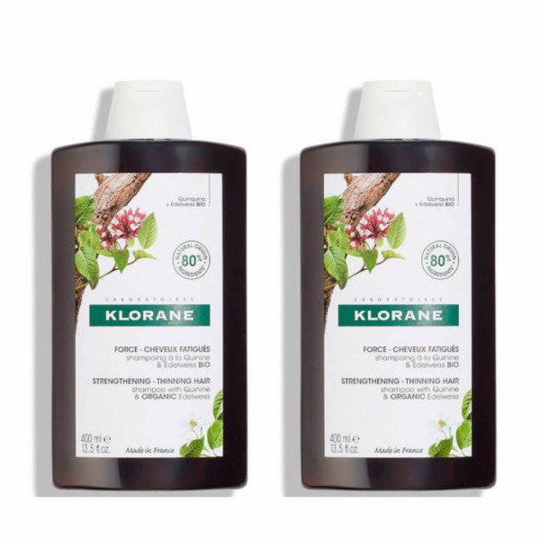 Klorane Capilar Champô Quinina&Edelvaisse Bio 400ml x2