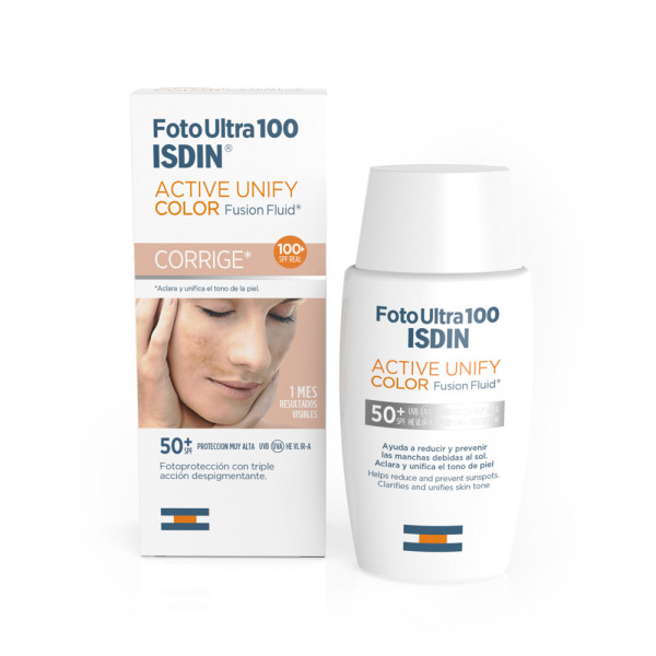 ISDIN FotoUltra Active Unify Color SPF50+ 50ML - Protetor solar despigmentante, com cor