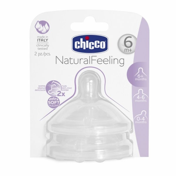 Chicco Natural Feeling Tetina Fluxo Rápido 6m+ x2