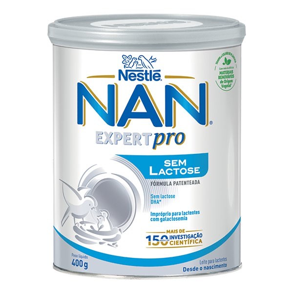 NAN Sem Lactose Leite Lactente Pó 400g