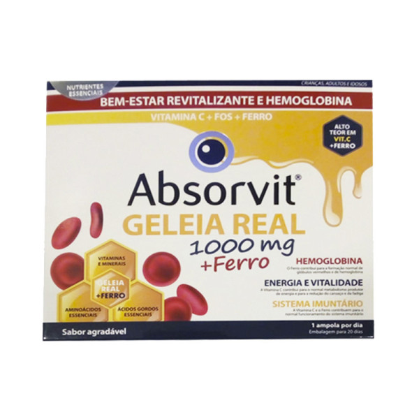 Absorvit Geleia Real +Ferro Ampolas x20