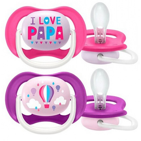 Philips Avent Chupetas Ultra Air Happy 6-18M+ Rosa x2