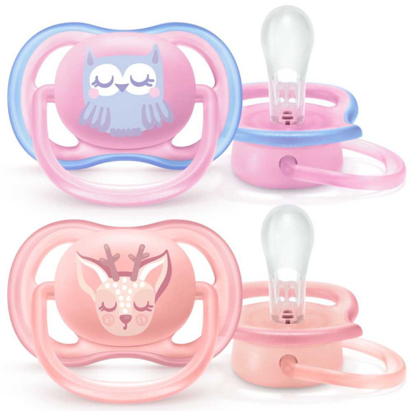 Philips Avent Chupetas Ultra Air Decoradas 0-6M+ Rosa x2