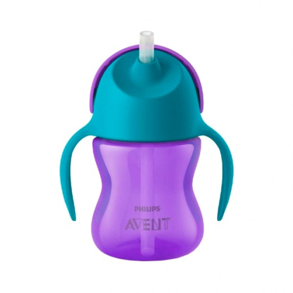 Philips Avent Copo Com Palhinha e Asa Roxo 9m+ 200ml