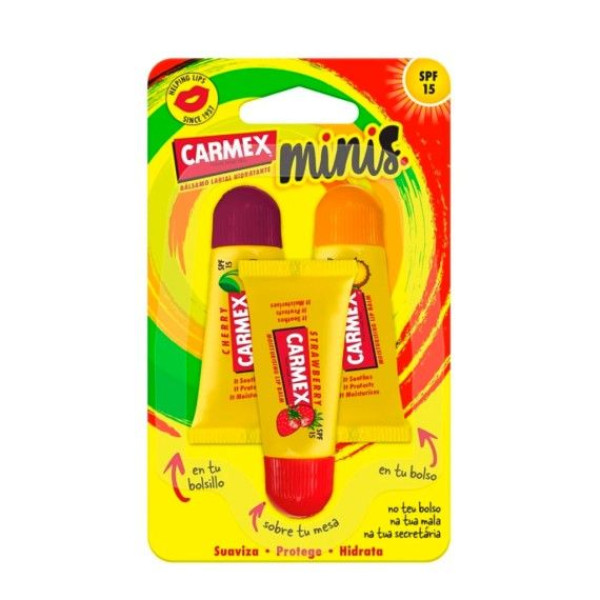 Carmex Minis Tubo Hidratante Labial SPF15 x3