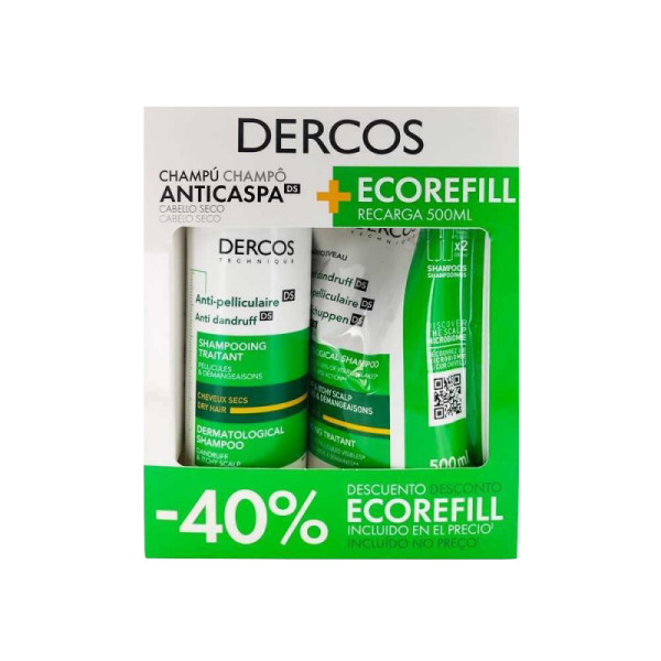 Dercos Champô Caspa Seca Pack 400ml + Refill 500m