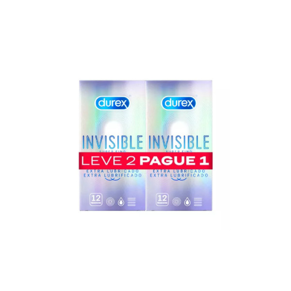 Durex Invisible Extra Lubrificado x12 - Leve 2 Pague 1