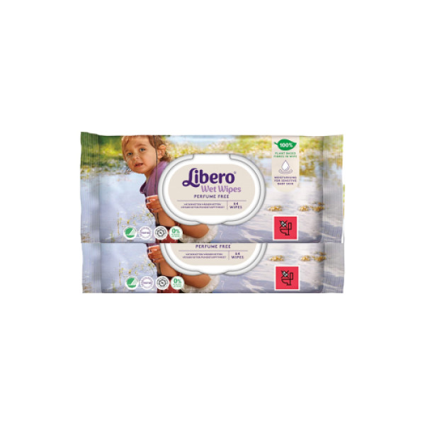 Libero Wet Wipes Toalhitas para a Higiene do Bebé x64 x2