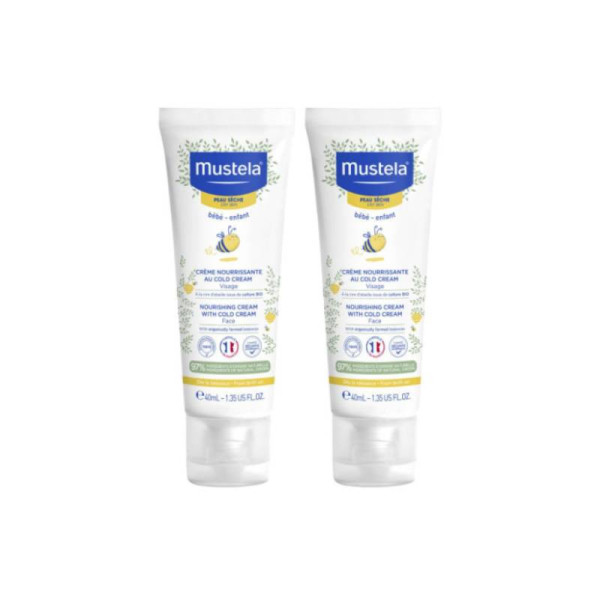 Mustela Bebé Creme Nutritivo de Rosto para Pele Seca 40ml x2