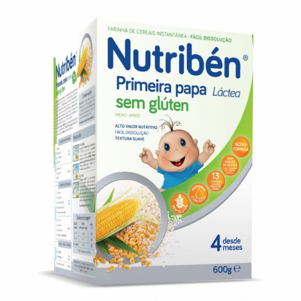 Nutriben Farinhas Primeira Papa Sem Glúten Láctea 600g