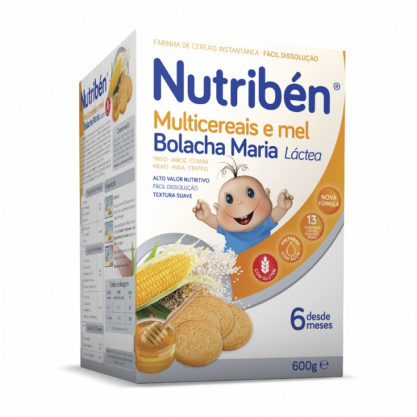 Nutriben Farinhas Multicereais, Mel & Bolacha Maria 600g