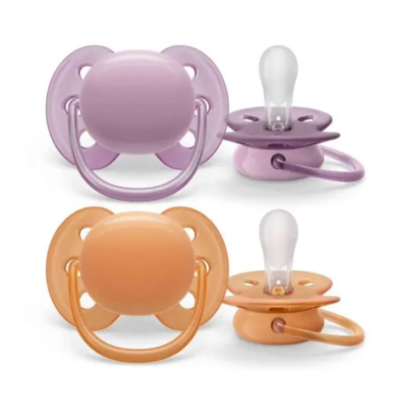 Philips Avent Chupetas Ultra Soft 6-18 meses Roxo/Laranja x2