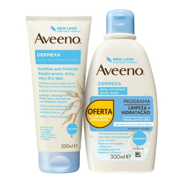 Aveeno Dermexa Creme Emoliente 200ml + Gel de Banho 300ml