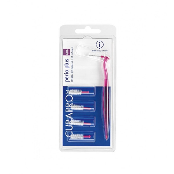 Curaprox Perio Plus Kit Escovilhão Interdental Cps 406 x5 com Cabo Uhs 451